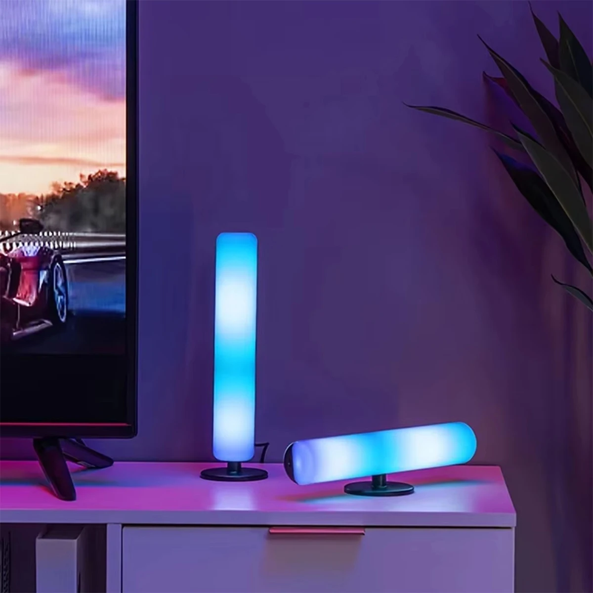 RGB Smart LED Strip Night Light Remote Control For Room Gaming TV And Party Decoration Sync With Music Desk Table Lights Lamp