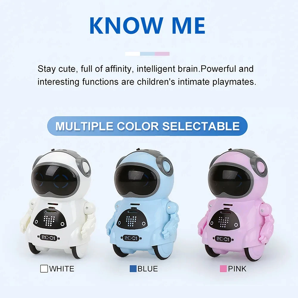 Pocket Emo Robot Talking Interactive Dialogue Voice Recognition Record Singing Dancing Telling Story Mini Robot Toy