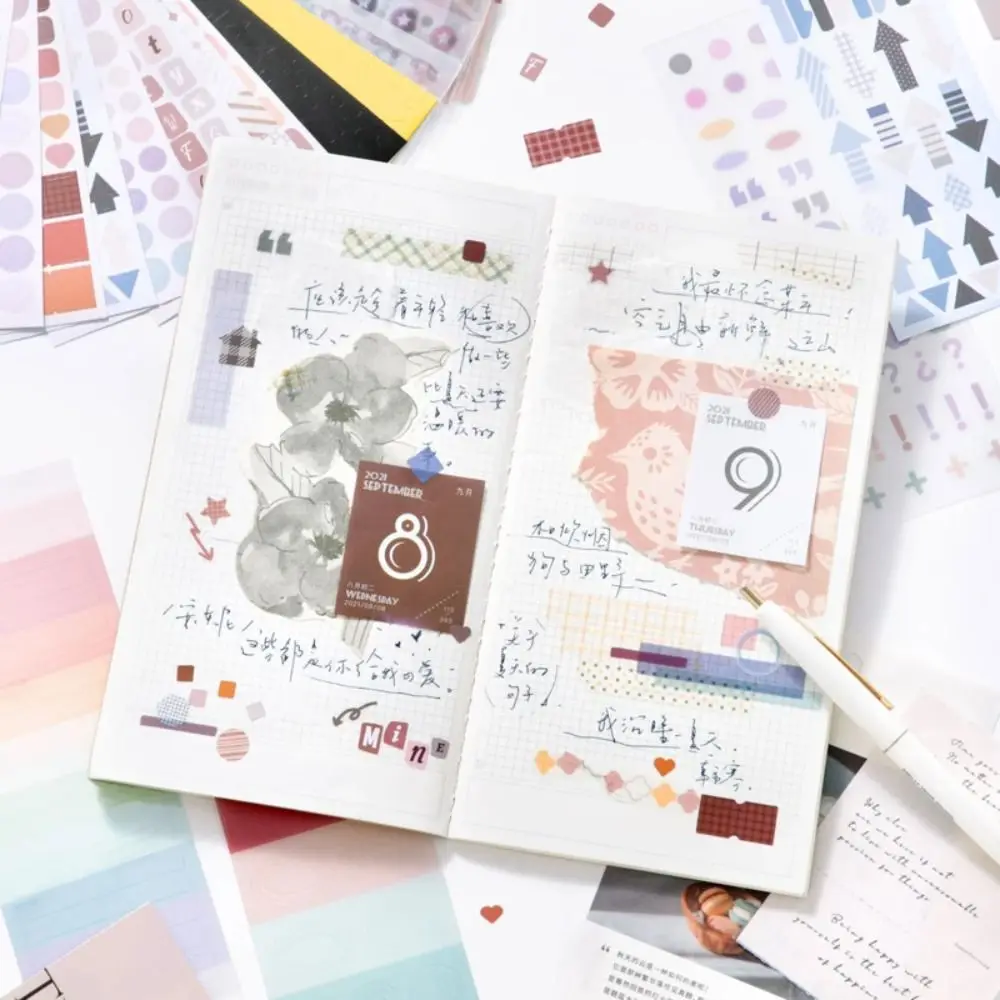 32Pcs Multi Material Die-cutting Sticker Book Diary Collage Aesthetics Scrapbooking Stickers Decoration Colored Marks Sticker