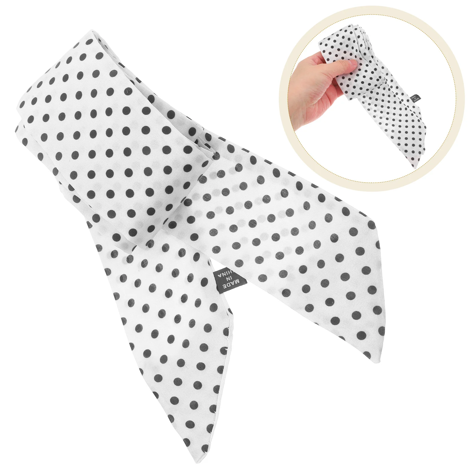 

Dot Print Long Silk For Women Lightweight Thin Fashion Versatile Accessories For Dress Hair Ribbon Sash Wrap