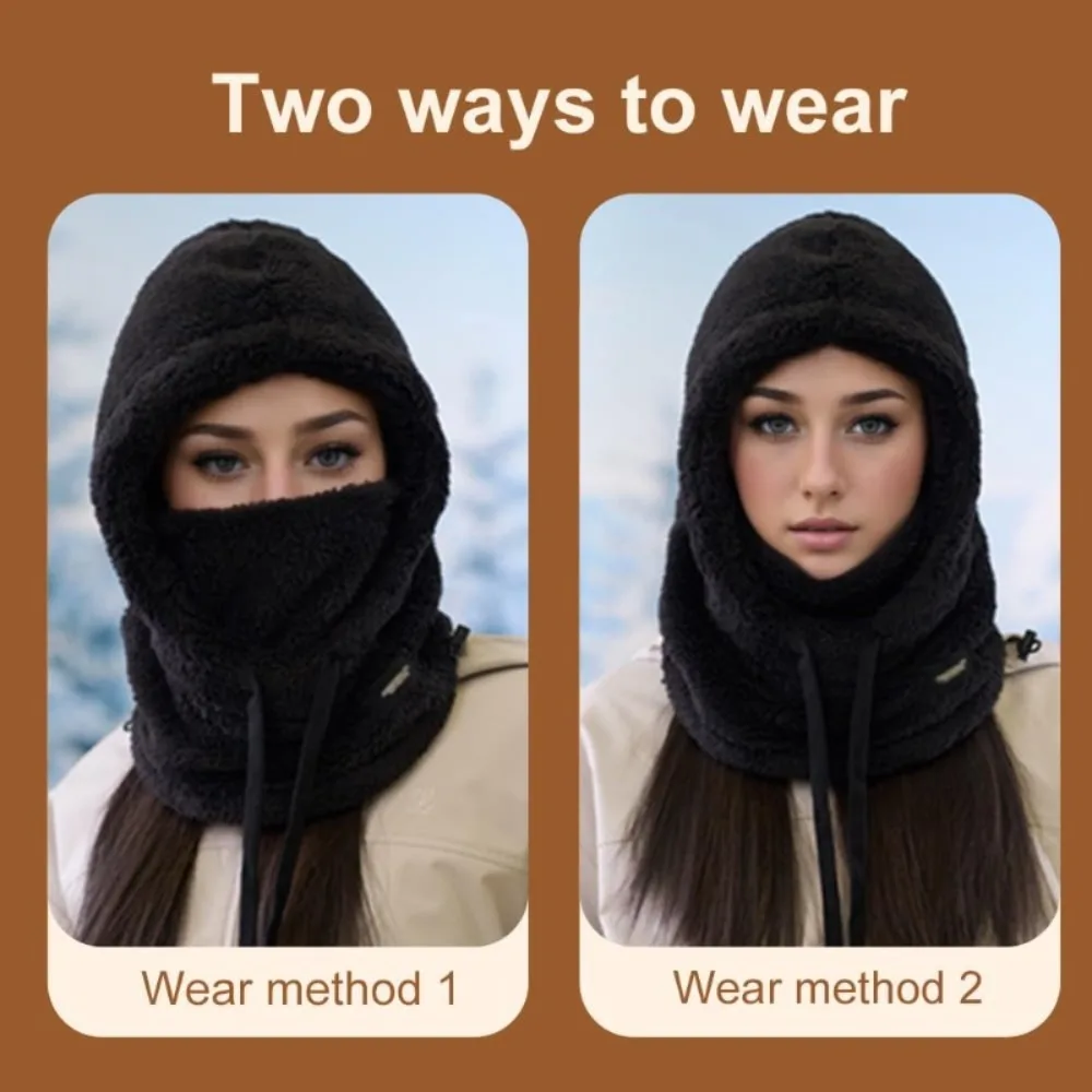 Winter Warm Balaclava Windproof Full Face Mask Adjustable Fleece Neck Cover for Ski Cycling Motorcycle Outdoor Men Women
