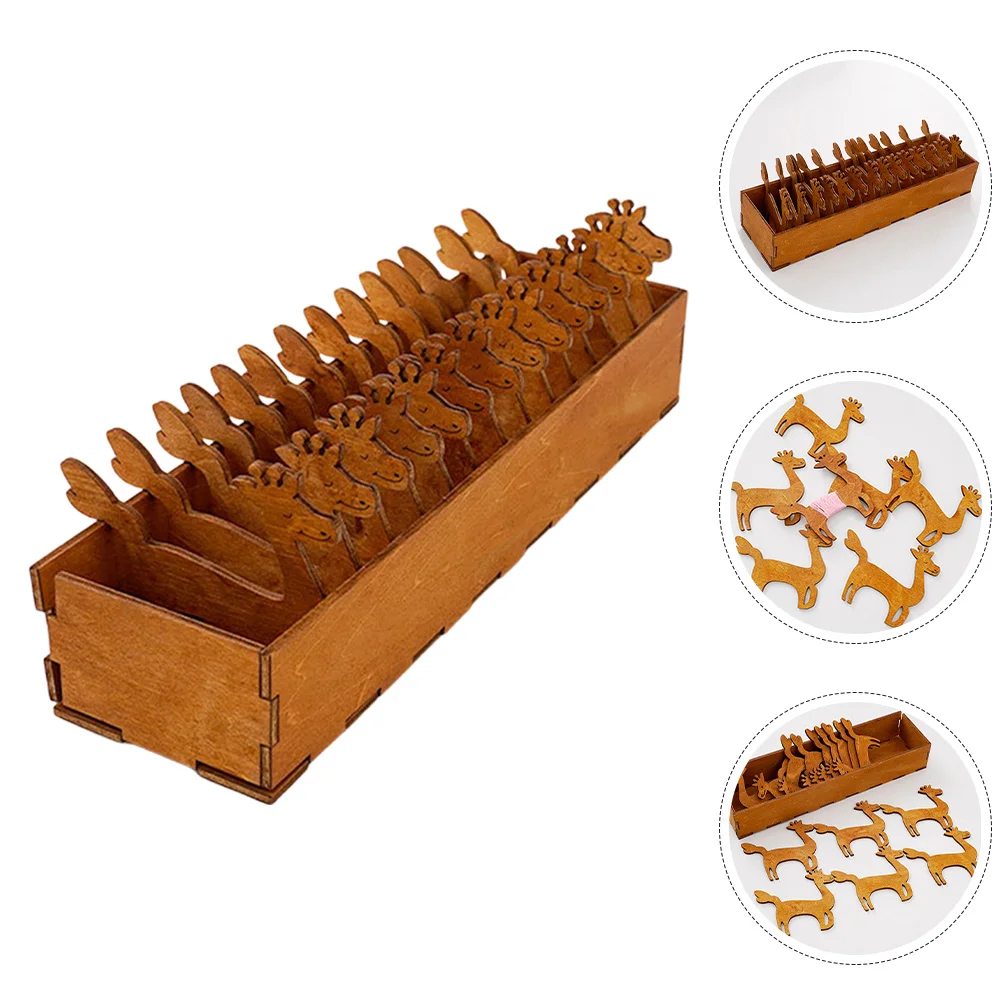 15 قطعة المغزل الخشبية الحرف الخياطة الموضوع بكرة الغزلان شكل مجموعة للتطريز الغزل Diy بها بنفسك مشاريع حامل مُنظِم أداة الخشب #1