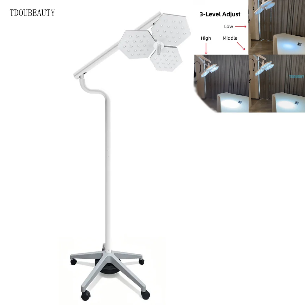 72W High Brightness Mobile Wheeled LED Shadowless Exam Lamp, Touch Switch Autoclaved Light for Medical, Dental, Veterinary