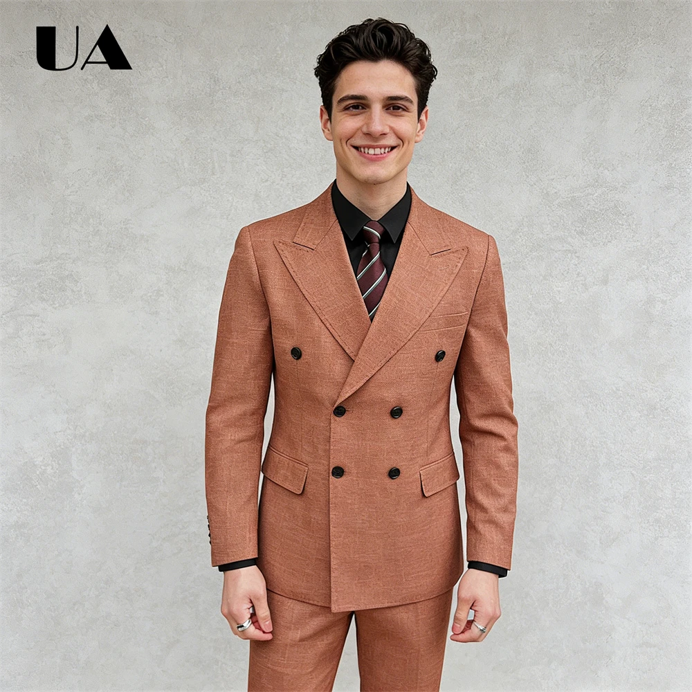 

ULBYANRY Men‘s Linen Blend 3 Piece Suit | Summer Wedding & Beach Formal Attire | Lightweight Suit with Vest