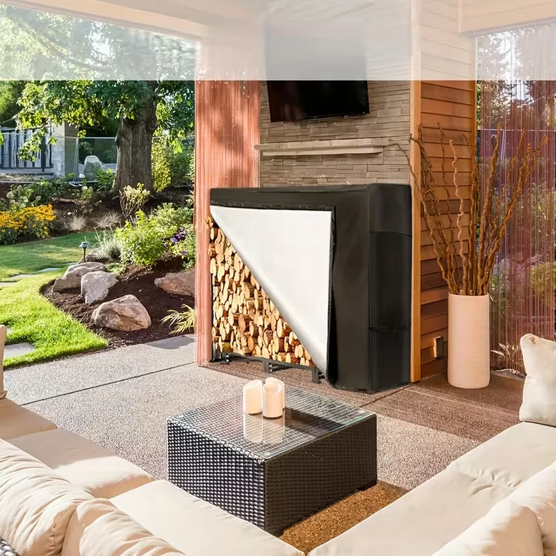 

1pc Outdoor Firewood Hood, Heavy Duty Firewood Hood with Weather-Resistant Fabric Cover