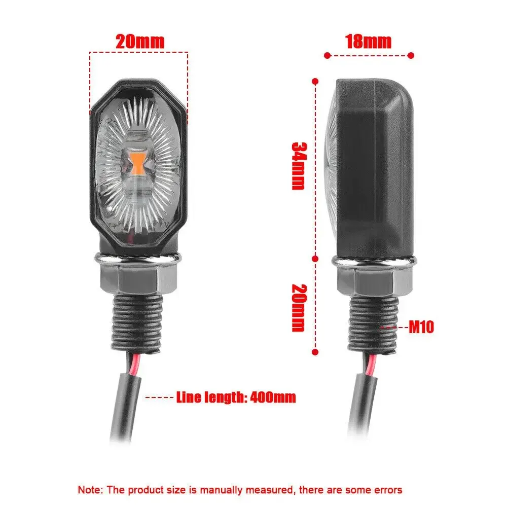 Lampu sinyal sepeda motor Mini Universal, lampu sein Oval berkedip untuk sepeda motor Retro Honda Cg125 mobil dan sepeda motor untuk Moto