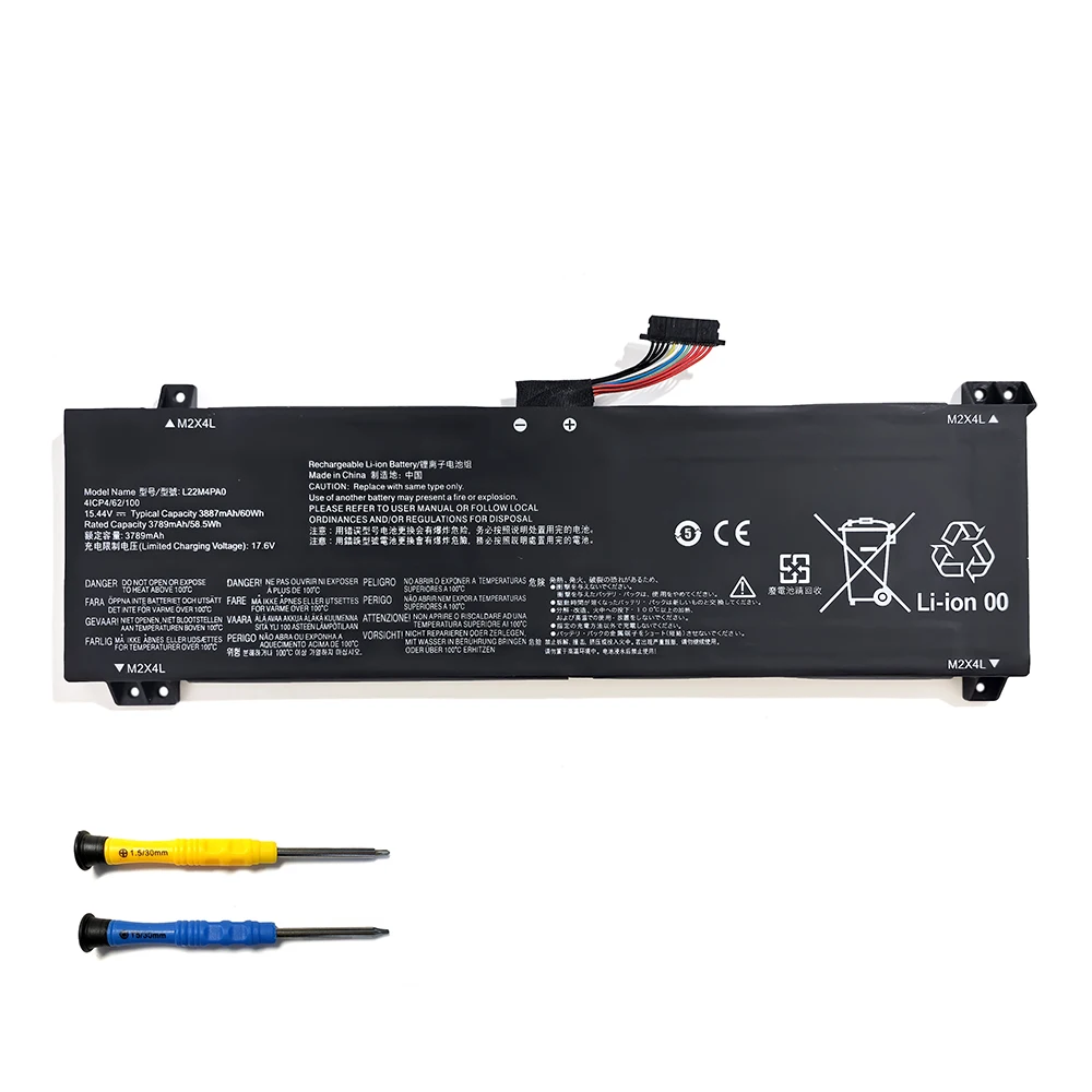 L22M4PA0 15.44V 60Wh 3887mAh Battery For Lenovo Legion Slim 5-16APH8 IRH8 LOQ 15APH8 16APH8 Series L22D4PA0 L22X4PA0 Free Tools
