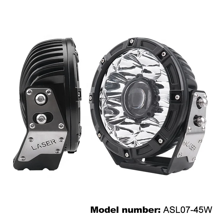 Carro Laser Driving LED Luz de Trabalho, Farol Redondo para Off-Road, Veículo 4x4, 45W, 7"