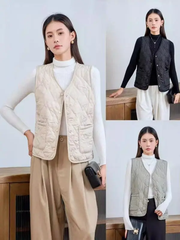 

Woolen Waistcoat Button Sle Autumn Winter Windproof Warmth Casual Sports Women Outerwear Faionable Knitted Sweater