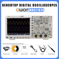 OWON XDS2102A Digital Oscilloscope LCD Display 2-Channel 100Mhz Bandwidth 1GS/S 2CH 20Mpts Record Length 2-Bit High Resolution
