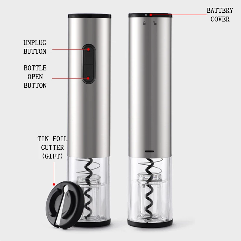 4in1 USB قابلة للشحن زجاجات نبيذ كهربائية فتاحة المفتاح المحمولة الفولاذ المقاوم للصدأ إخراج النبيذ الفلين أجهزة المطبخ المنزلية