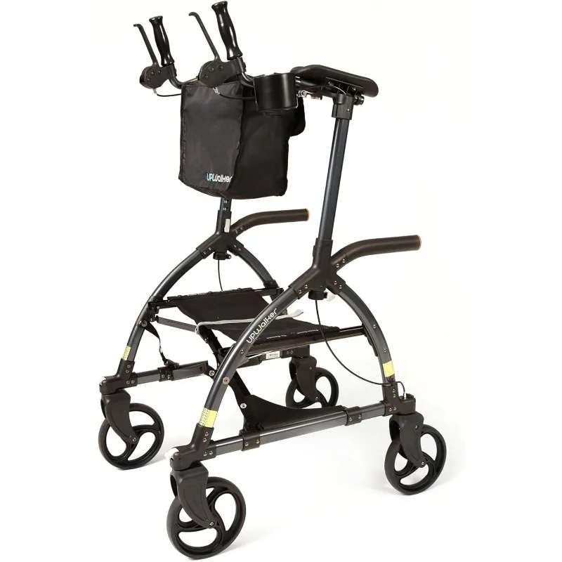 The Original Upright Walker – Premium, Lightweight Adjustable Upright Rollator Walker with Seat for Adults