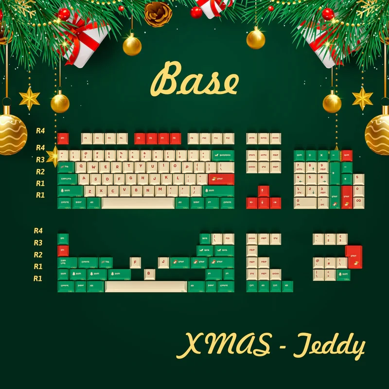 Christmas-Teddy Bear Keycaps Set Official Authorized Product Limited Edition ALOHAKB Group Buy for Mechanical Keyboard Kits