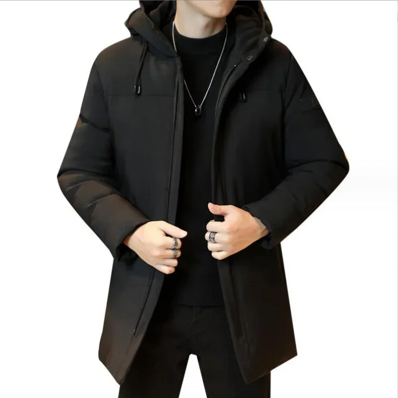 2023 Men's Windproof Cotton Coat Winter Thickened Cotton Winter Jacket 2023 Men's Coat with Hood Stand-Up Collar Warm Men's