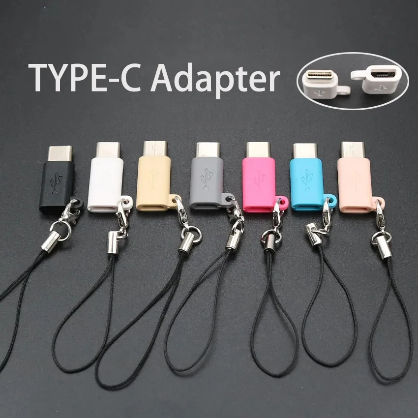 

1PCS USB TYPE C to Micro USB Converter Cable Connector OTG Adapter Keychain For Xiaomi Redmi Note 7 Huawei P20 P30