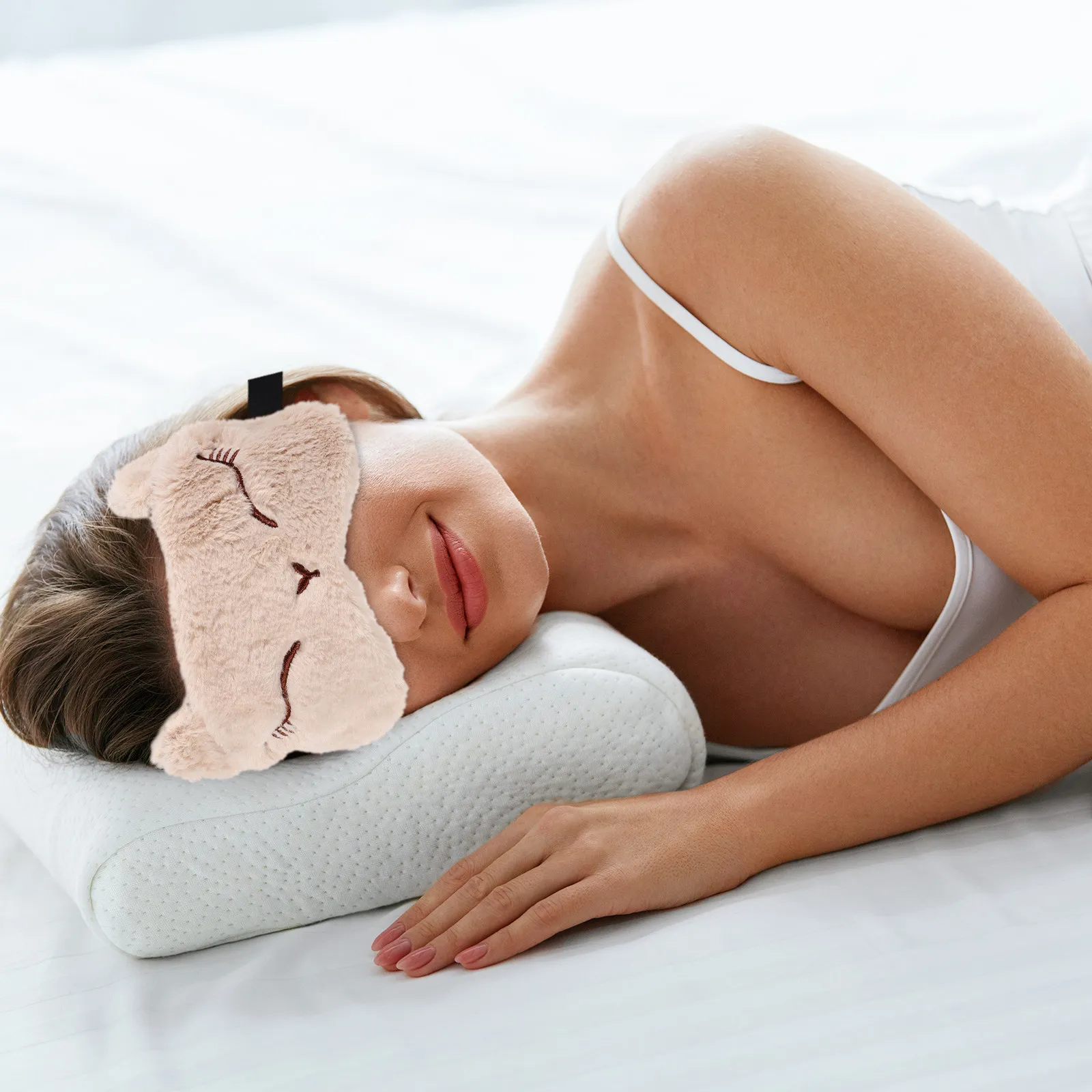 1Set 3D Eye Mask Heated Blinder Adjustable USB Sleep Eye Patch Magnetic Absorption Therapy Travel Home Blindfold