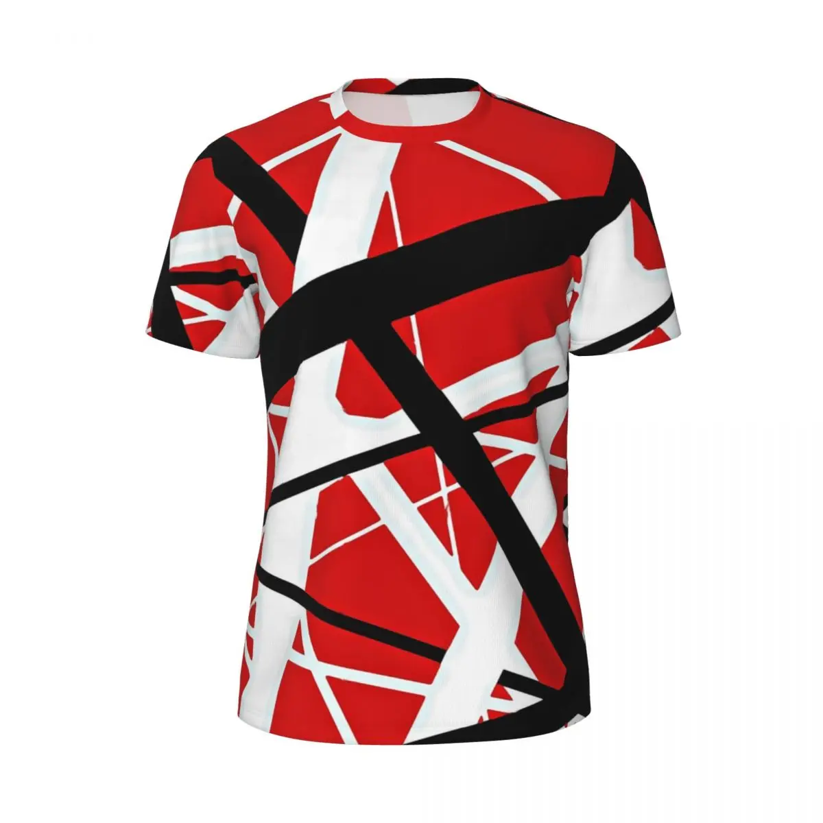 Van Halen Print T Shirt Red Lines Fashion Gym T-Shirts Short Sleeves Breathable Tops Summer Y2K Funny Oversized Clothing