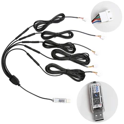 Vgetting 2 4 Meters 8-in-1 4in1 5in1 Car Ambient Lights Extension Wires Cables LED 140cm 120 110 90 75cm Acrylic Symphony Strips