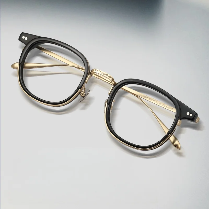 F·DRACON Ultra Light TitaniumEyeglass Frame Retro Square Men's And Women's Eyeglass Frame Plate Designer Style Frame GD001