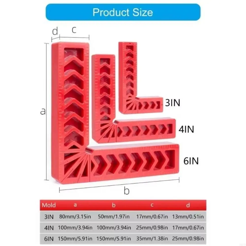 Square Right Angle Woodworking Positioning Ruler L-Shaped Auxiliary Fixture Right Angle Positioning Clamp Crafted ABS