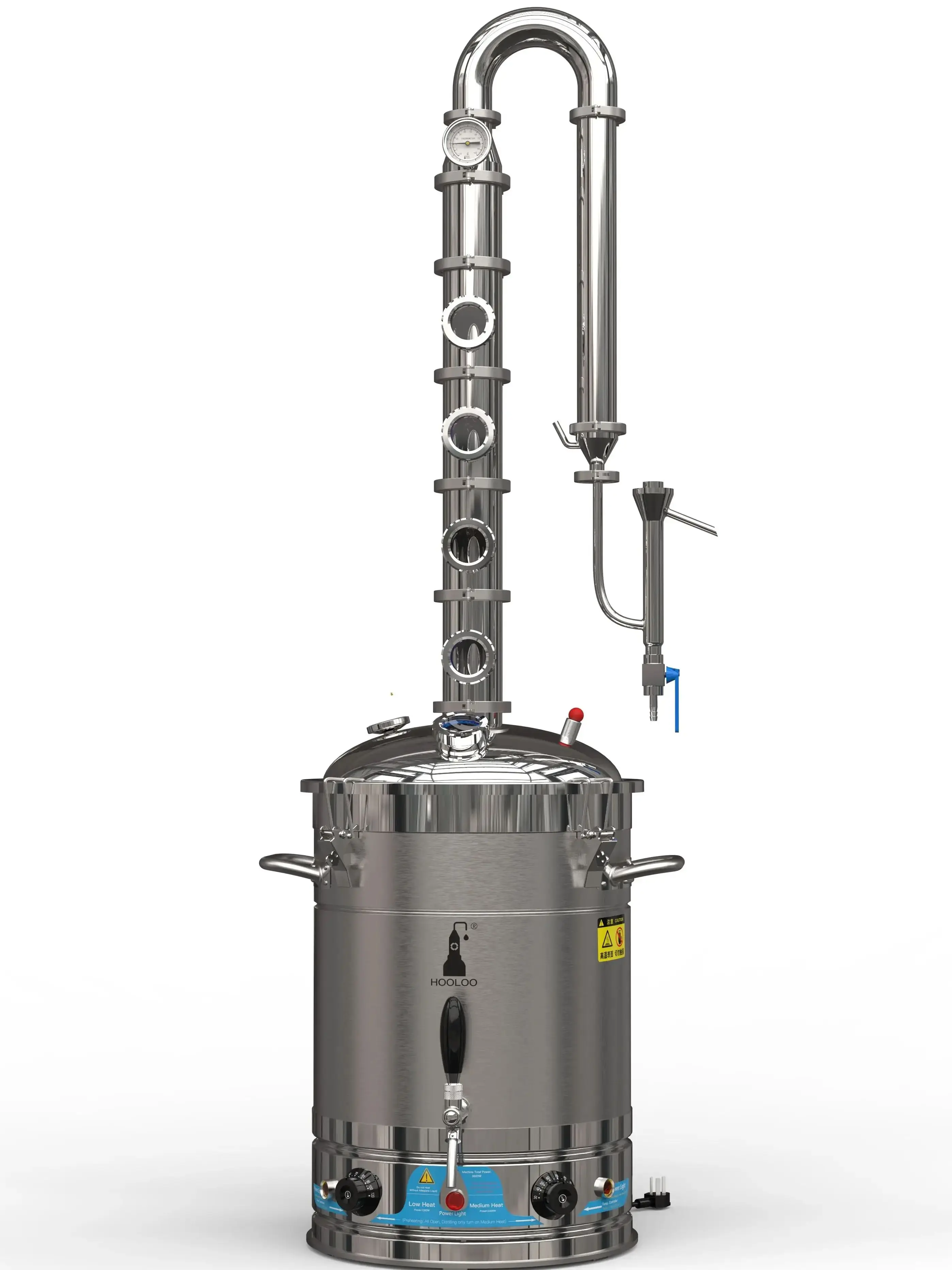 HOOLOO ST65 chauffage électrique maison toujours acier inoxydable distillateur d'alcool Moonshine appareil Brandy whisky Vodka rhum