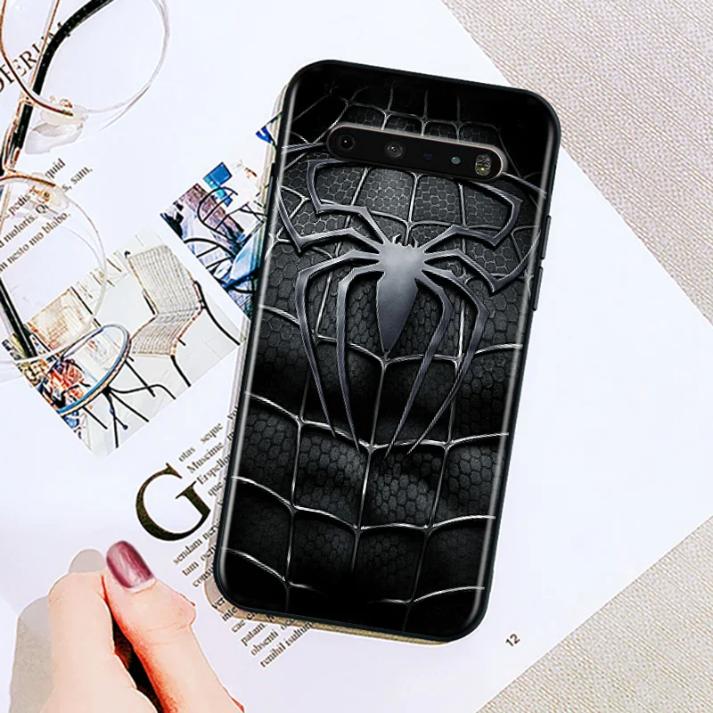 Marvel Spiderman Logo For LG K92 K71 K61 K52 K51S K42 K41S K40S K22 Q60 V60 V50 V40 V30 G8X G8 ThinQ Black Phone Case