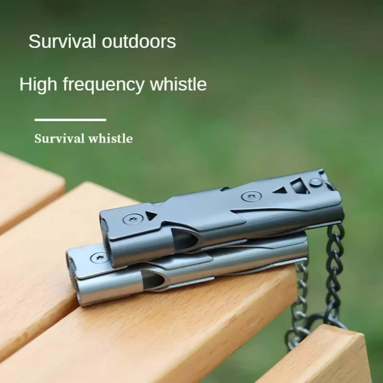 

Portable whistle 120 db aluminum alloy double tube lifesaving emergency SOS safety survival whistle outdoor EDC Tool