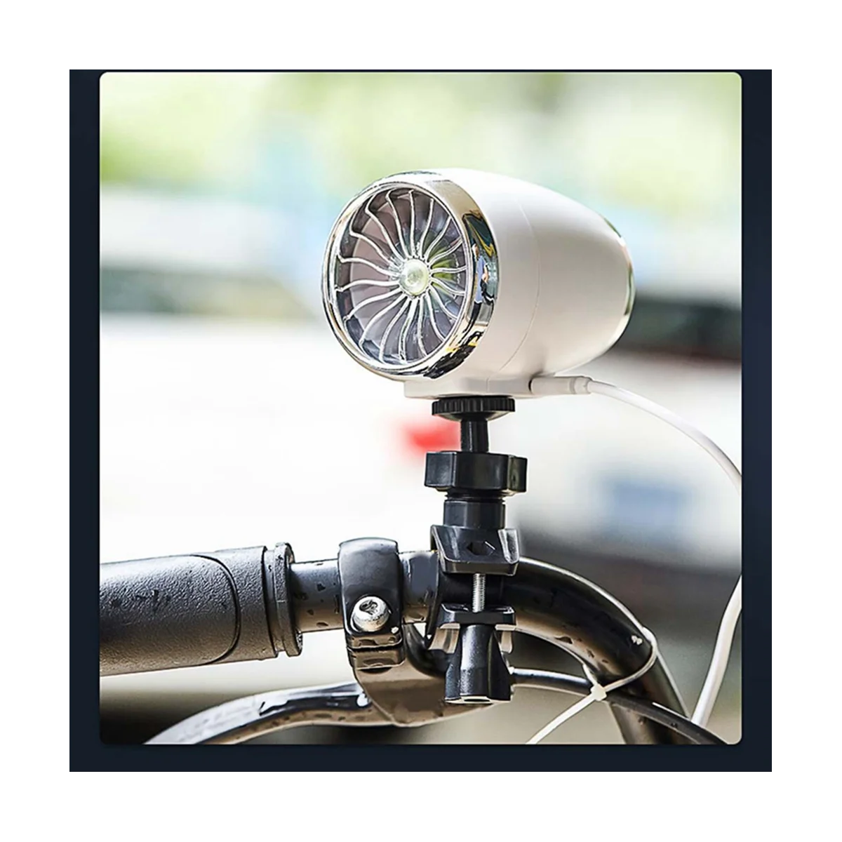 مروحة تبريد صغيرة محمولة بمنفذ USB مع حامل ثلاثي القوائم ومروحة كهربائية لمقود الدراجة في الهواء الطلق للتخييم وركوب الدراجات والسفر أ