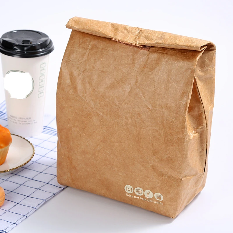 Outdoor Picnic Thermal Lunch Bag Large Capacity Kraft Paper Insulation BoxCan Be Folded Long-term Thermal Insulation Paper Box