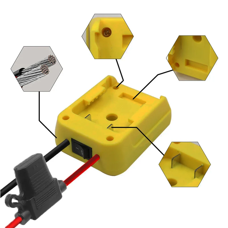 DIY Switch Power Wheels Adapter Wire 30A Fuses Source For DeWALT 20V For Milwaukee 18V Lithium Ion Battery Rc Car Toys Robotics view 6