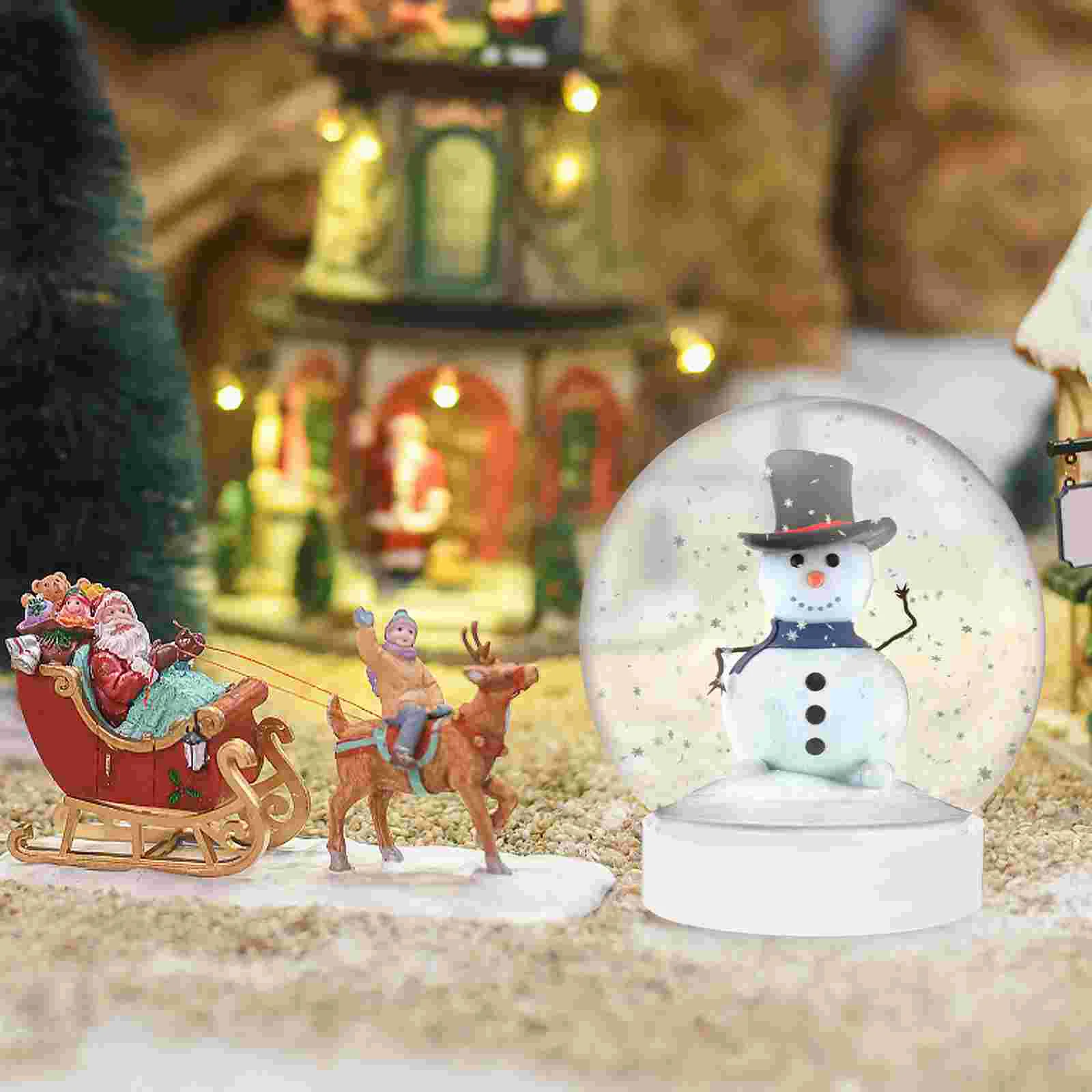 10 Pcs DIY Snow Globes for Kids Christmas Photo Ornaments Crafts Making Water Plastic