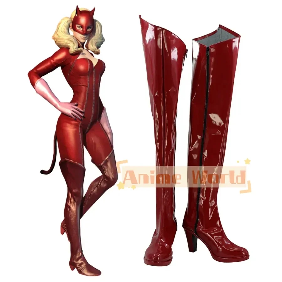 

Ann Takamaki Red Shoes Cosplay Boots Custom Made Halloween Carnival Party Props
