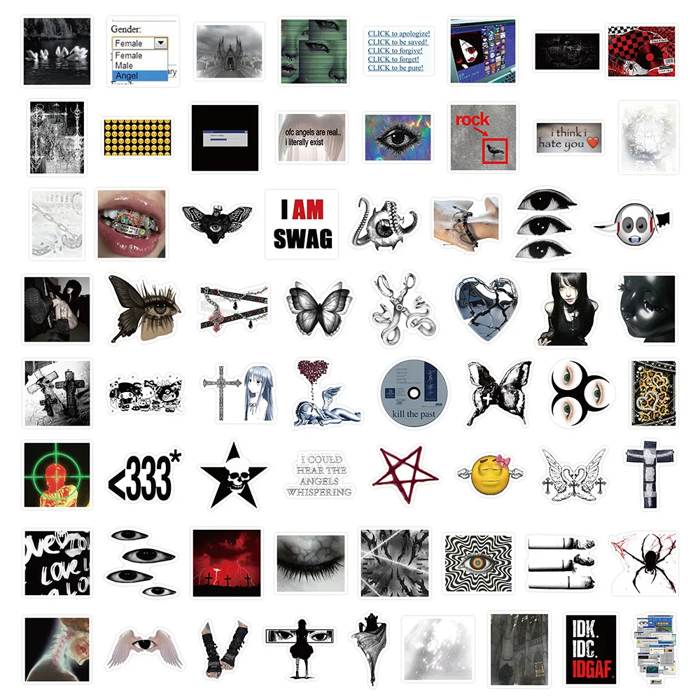 10/65 個カスタマイズされたクリエイティブなサブカルチャー装飾ステッカー、ウォーターボトル、スマートフォン、ラップトップ、ノートブック、文房具、荷物用