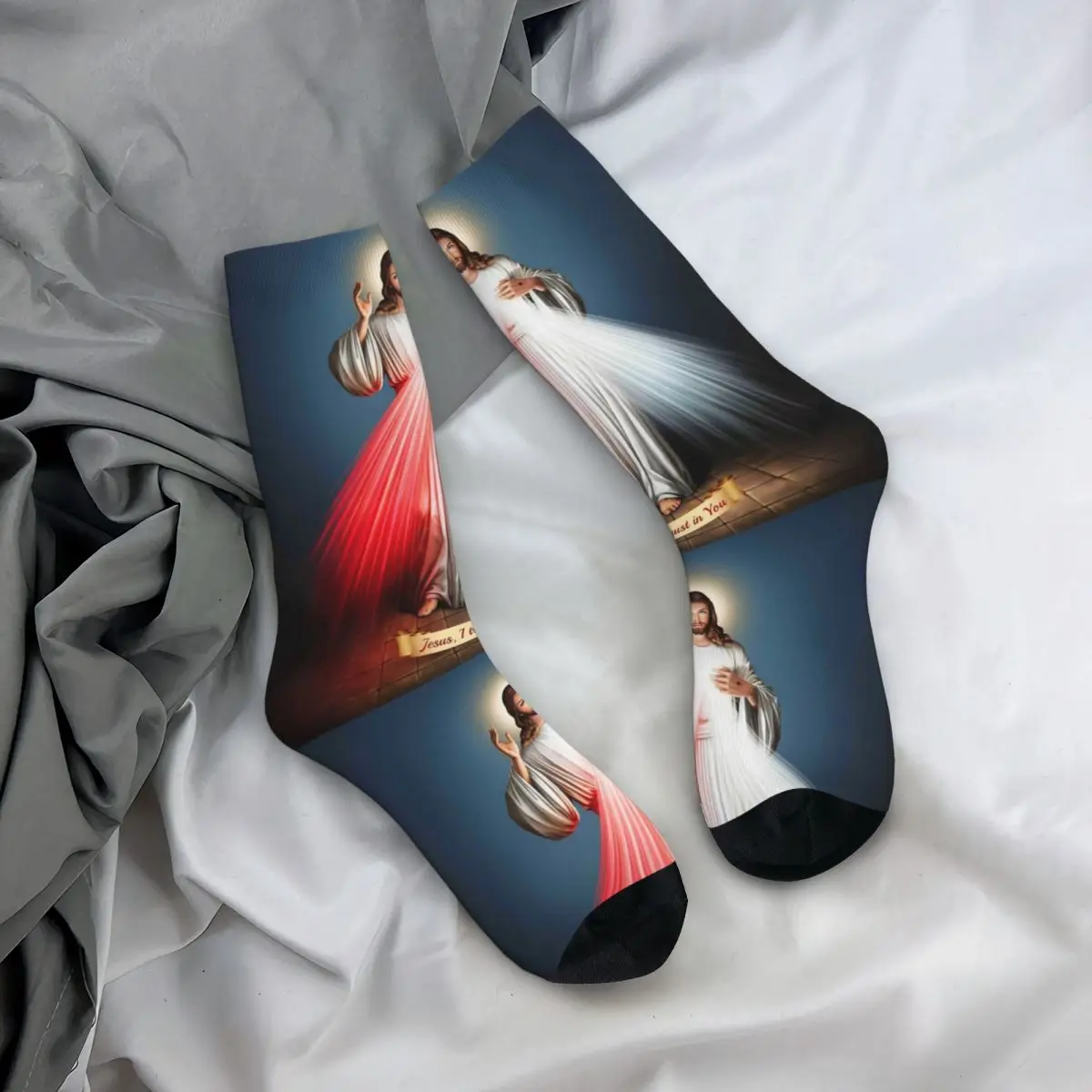 Novità calzini Unisex cristo gesù divina Mercy Merch comodi calzini per abiti grafici con pittura di gesù cristiano per tutte le stagioni