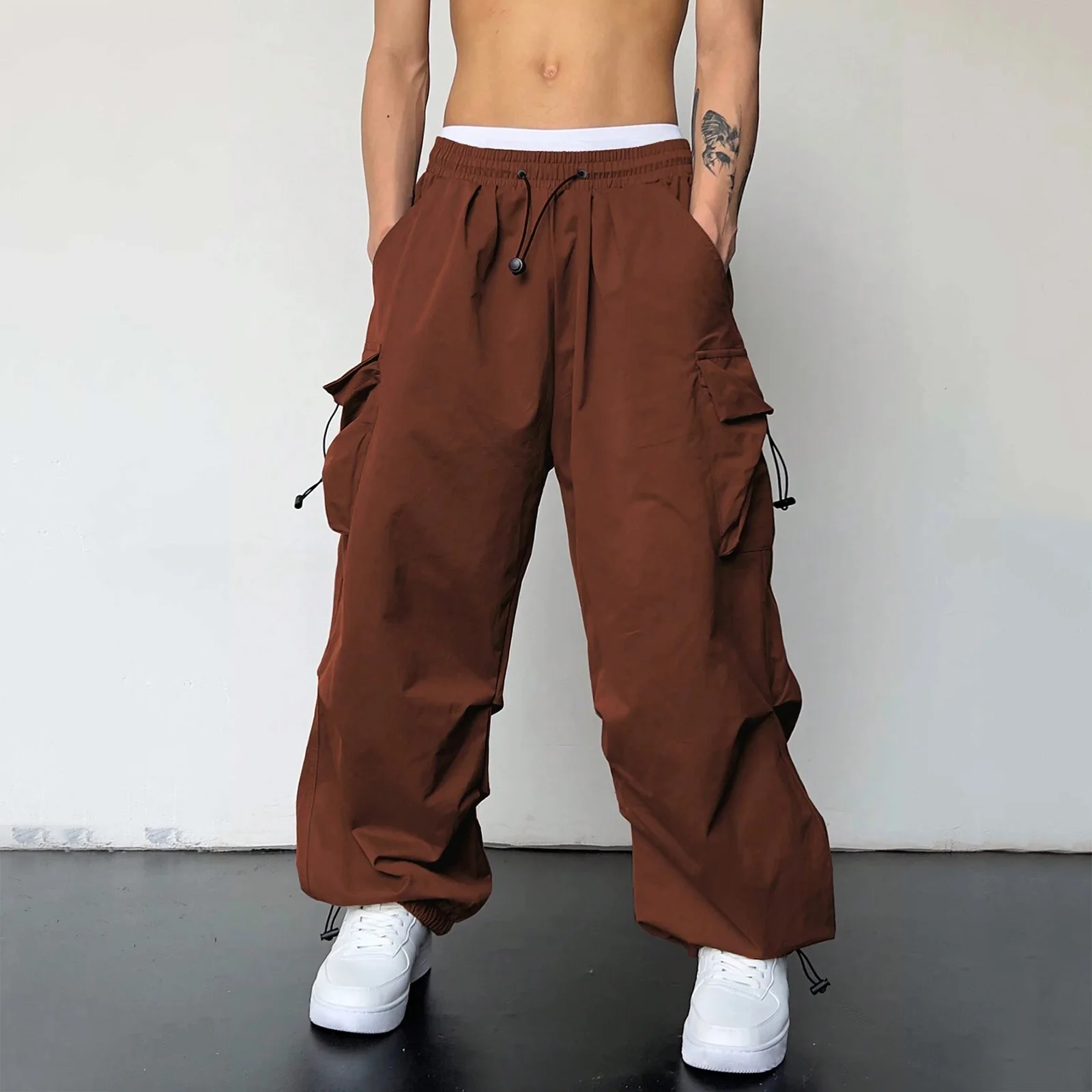 Pantalones Cargo Hombre Harajuku Parachute Pants Men Streetwear Y2k Hip Hop Joggers Baggy Autumn Casual Sweatpants Techwear