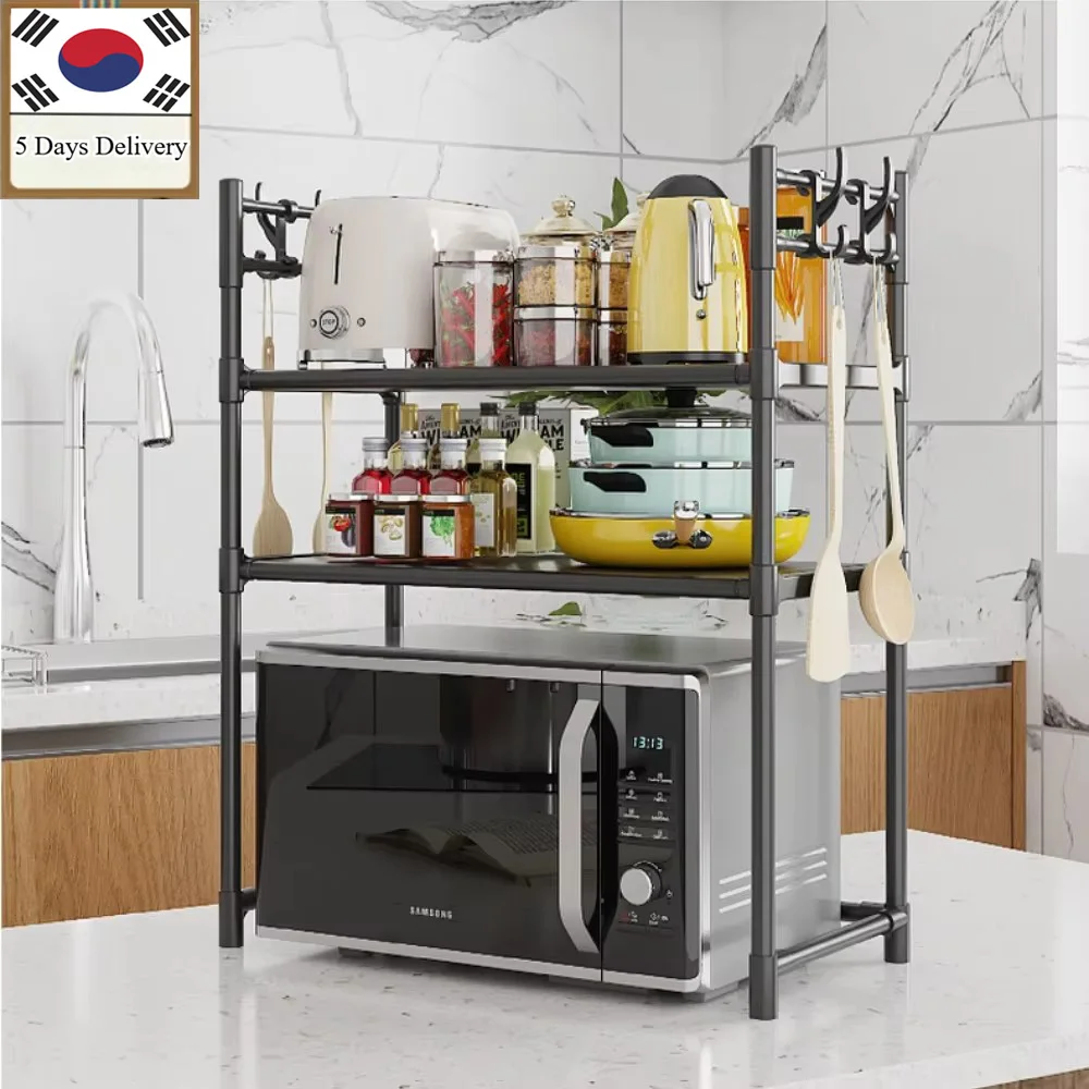 Scaffale per microonde da cucina Scaffale semplice a doppio strato Scaffale per forno per condimenti