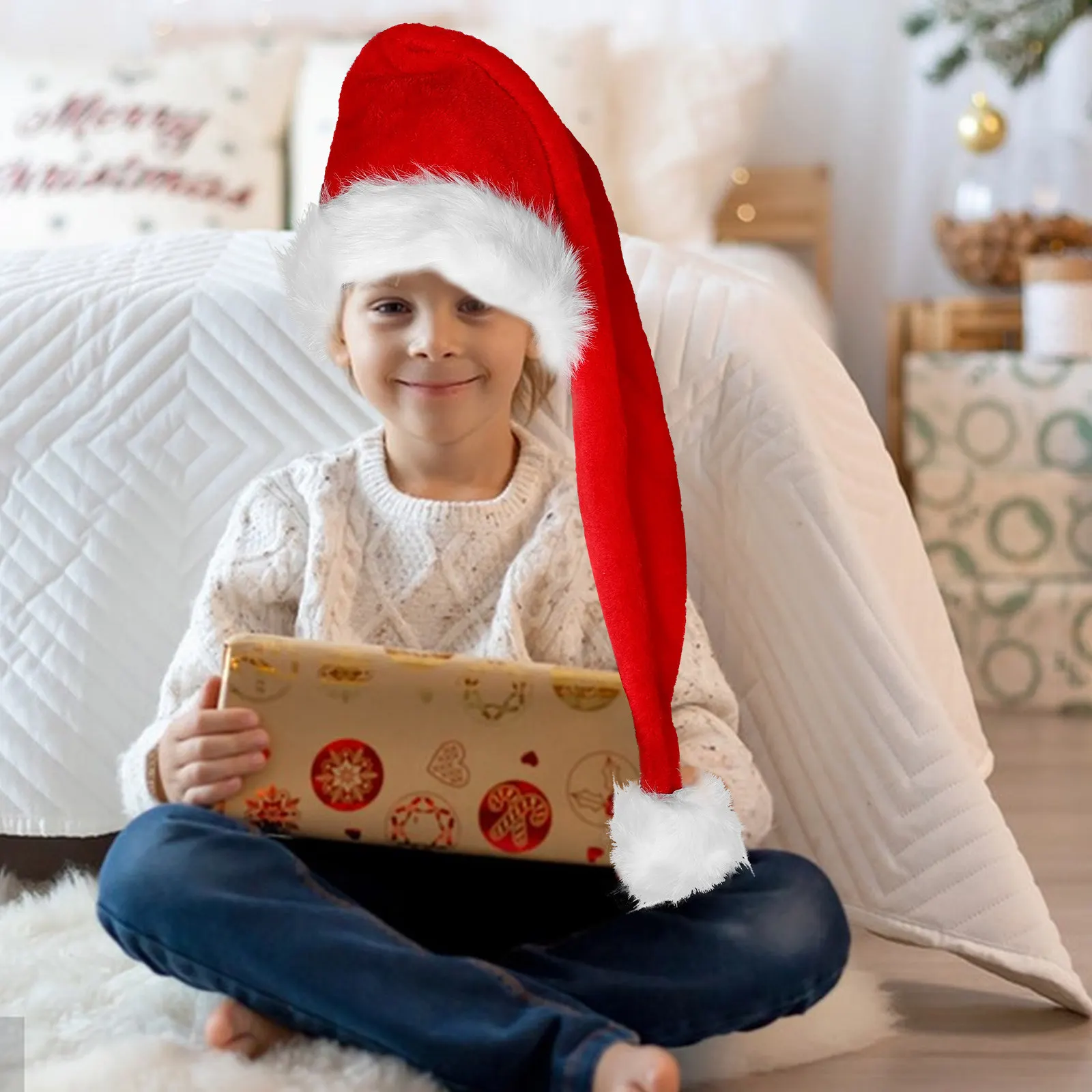 Gorro de Gnomo Rojo para Adultos, Accesorio Festivo para Fiestas de Navidad, Disfraz de Invierno, Gorro de Santa para Exteriores, Accesorios Navideños