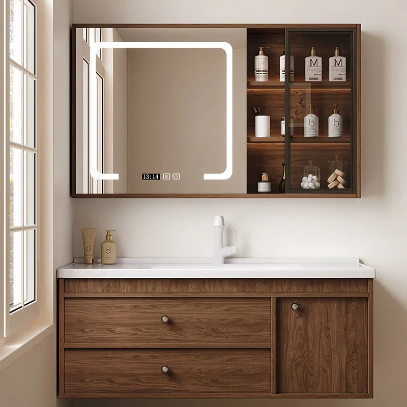 Skincare Modern Bathroom Cabinet Storage Organizer Mirror Toilet Partitions Display Cupboard Drawers Gabinete Hotel Furniture