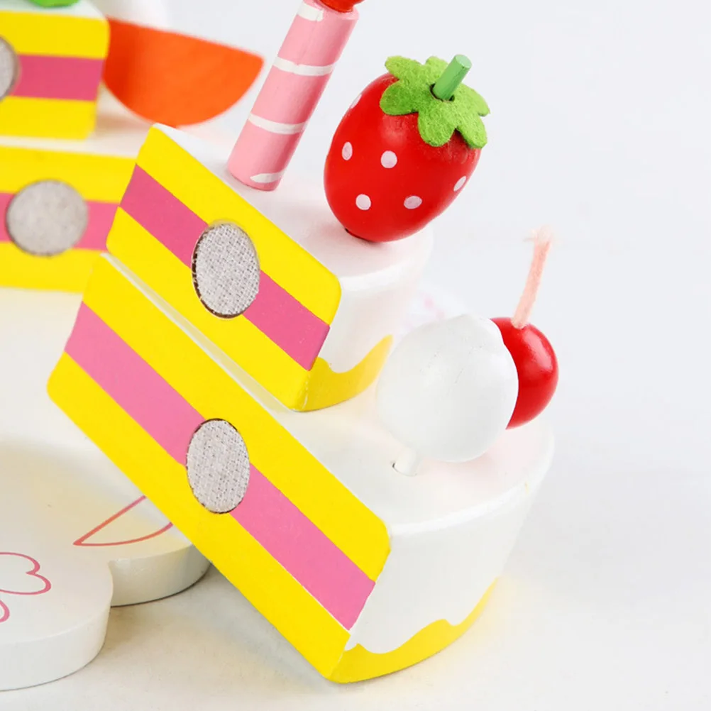 1set 1Set Keuken Combinatie Houten Taart Snijden Set Voor Kinderen Montessori Educatief Speeltje Veilig Glad Voedsel Snijden