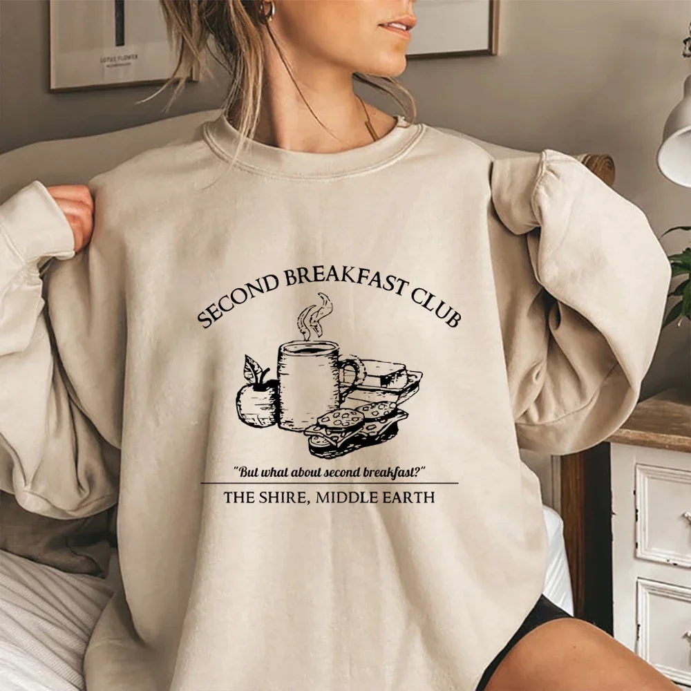 Second Breakfast Sweatshirt Movie Series Sweatshirts Elevensies Hoodie Literature Pullover Book Shirt Top Gift for Nerds