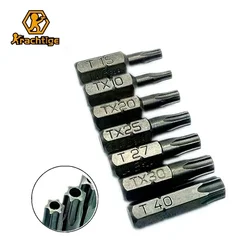 Krachtige 7Pcs Torx Screwdriver Head Set Star Bit Screwdriver Drill Bits Screw Driver Magnetic T10 T15 T20 T25 T27 T30 T40