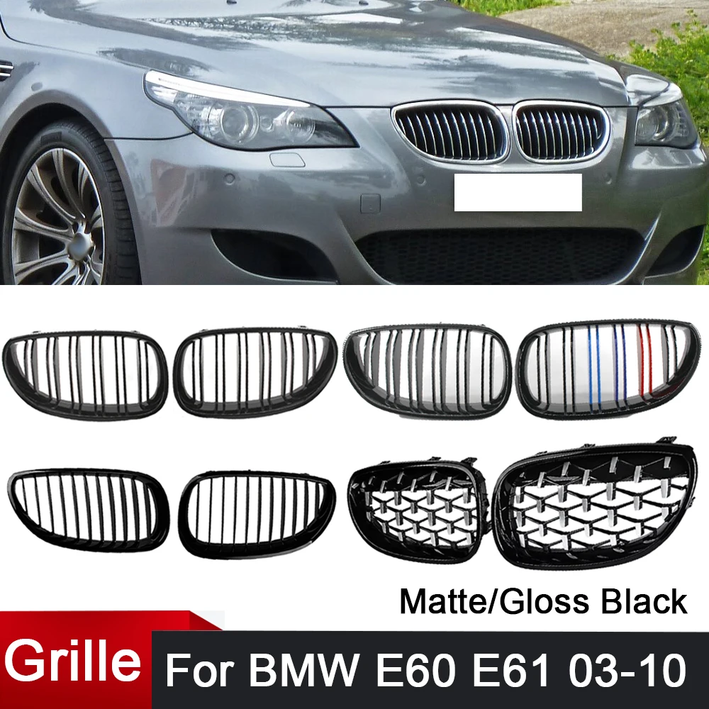 

Chrome Black Diamond Front Kidney Grill Racing Grilles For BMW E60 E61 M5 2003 2004 2005 2006 2007 2008 2009 2010