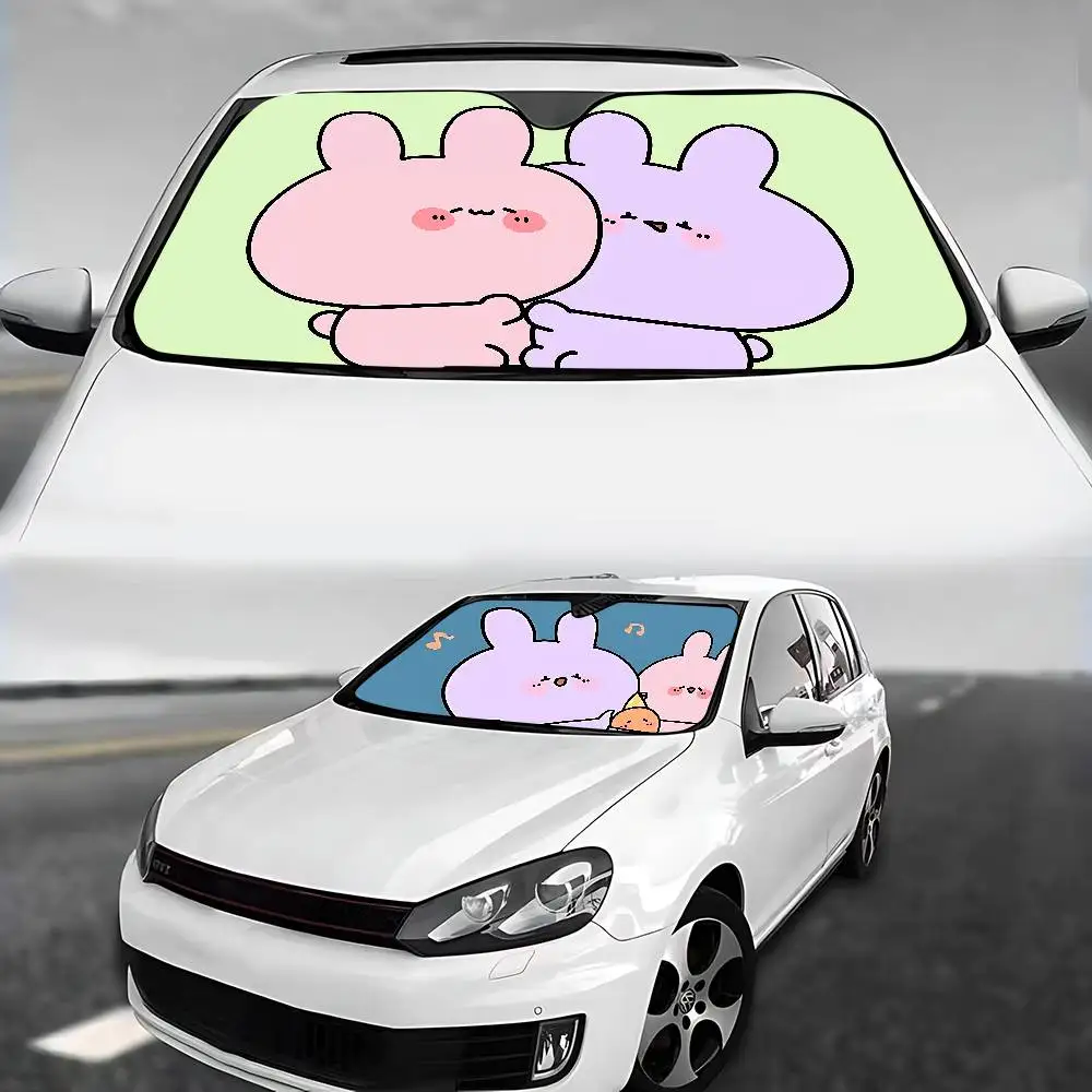 Parasol bonito de dibujos animados A-Asamimichan para coche, cubierta para parabrisas, protección UV, accesorios para visera de coche