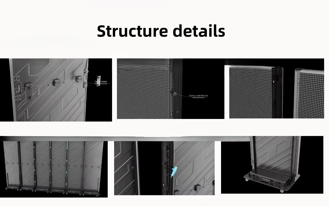 WIFI Control Floor Standing Indoor LED Foldable Poster Screen Digital Video Advertising Folding Poster Display Splicing view 6