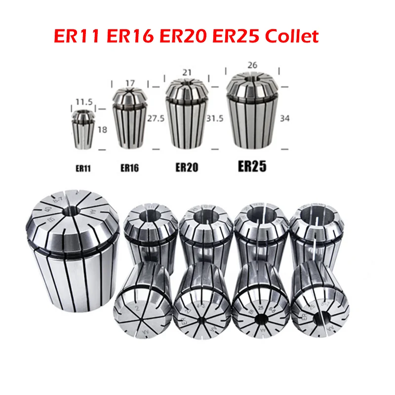 

ER11 ER16 ER20 ER25 Spring Collet High Precision Spring Collet Chucks Tool Holder for CNC Lathe Engraving Milling Machine