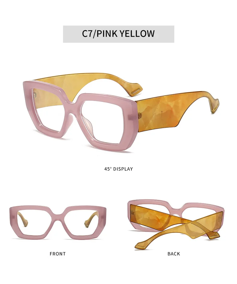 Dicken Rahmen übergroße quadratische Brille für Frauen Mode optische klare transparente Linse Brillen Computer schwarze Brille Retro – Detail 12