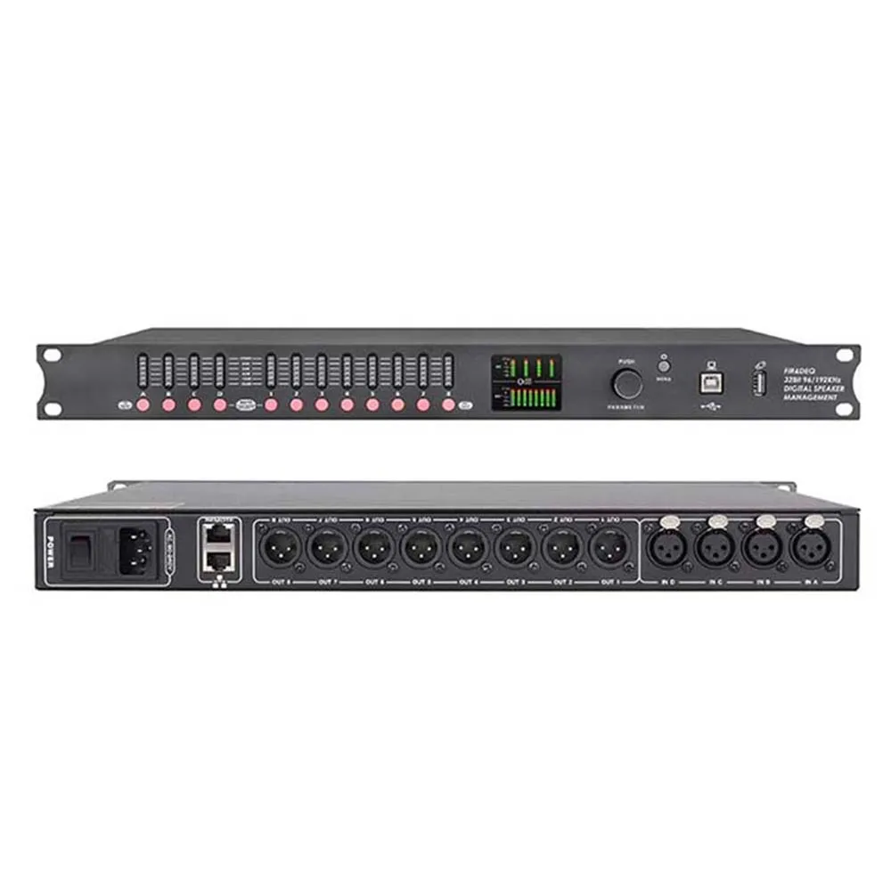 معالج الصوت الرقمي الاحترافي ، نظام إدارة مكبر الصوت ، رف محرك الأقراص ، 4 مدخلات ، 8 مخرجات ، DP48X
