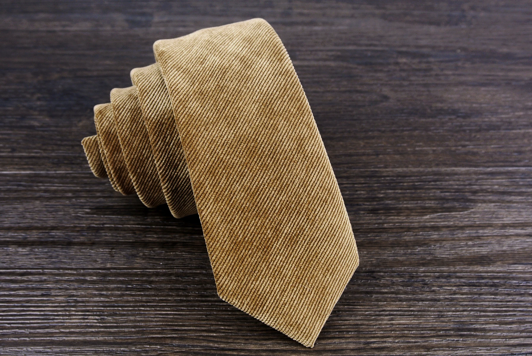 5cm Skinny Tie Solid Brown Camel Red Burgundy Crimson Mens Ties Neckties Corduroy Slim Wholesale Brand New