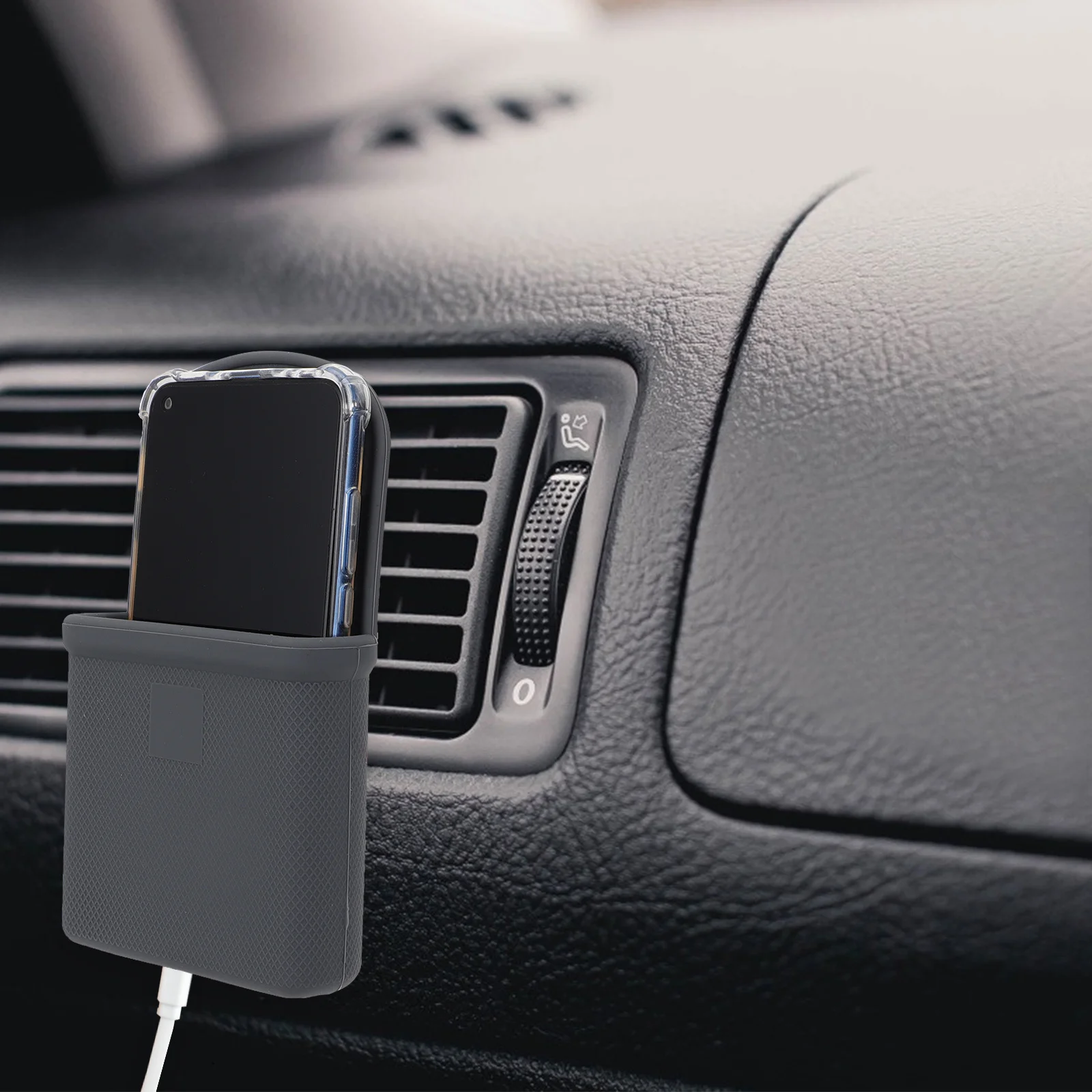 

Car Outlet Storage Bag Premium Silicone Compartment Design For Keys Cards Phone Vehicle Vent Organizer Pouch