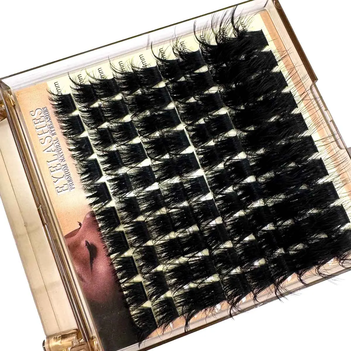 30D-200D Dicke Einzelwimpern, DIY-Mischlänge 10-18mm Falsche Wimpern, D-Curl 0,07mm Dick, 5D Russische Curl-Wimpern – Detail 5